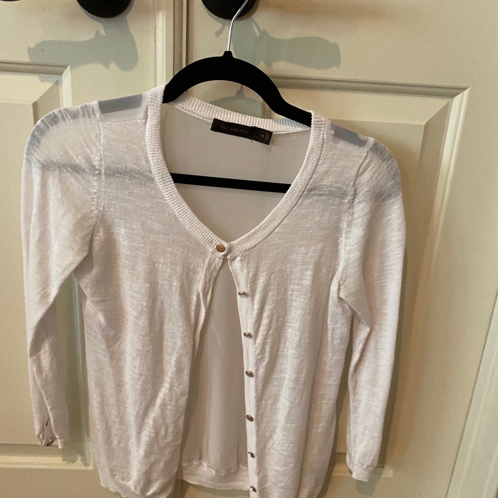 White cardigan w see through back